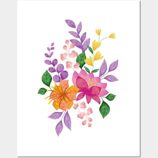 Watercolor Floral Art Posters and Art